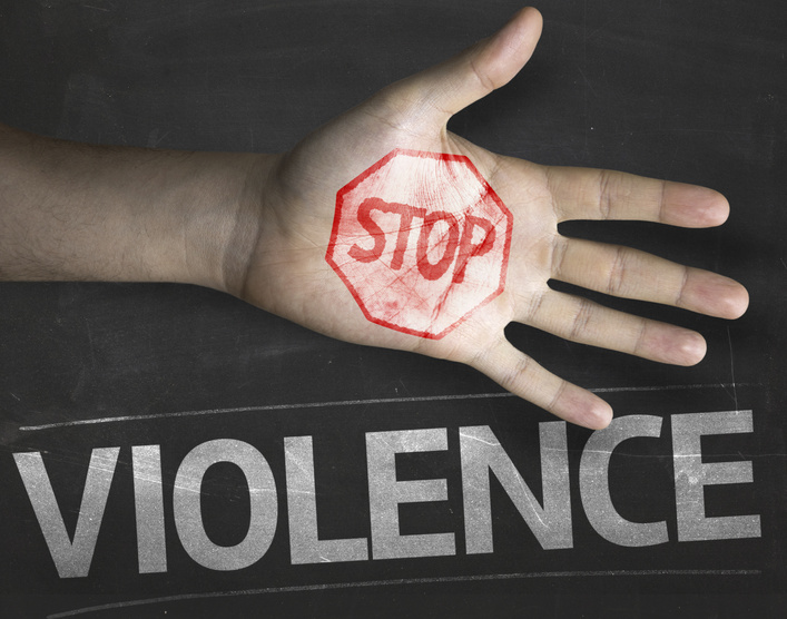 Educational and Creative composition with the message Stop Violence